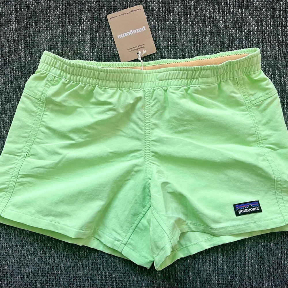 Patagonia Kids Baggies Shorts, Salamander Green NWT